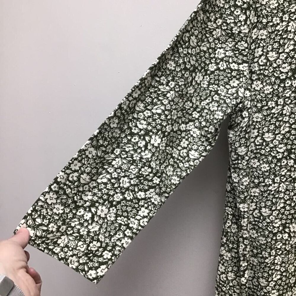 The Great Womens Shift Dress Green Floral Oversize Long Sleeve Cottagecore 1 S - Picture 2 of 8